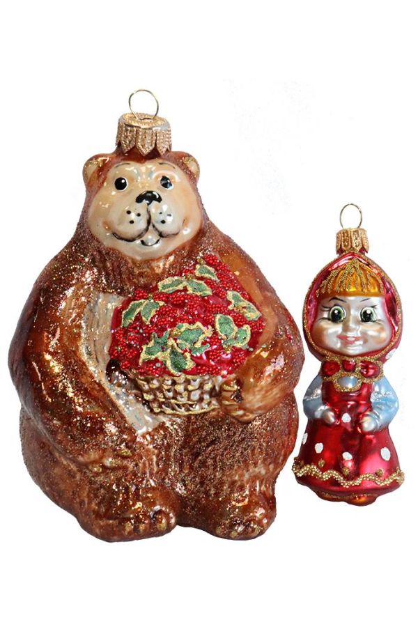 Набор елочных украшений Девочка и Мишка 6271