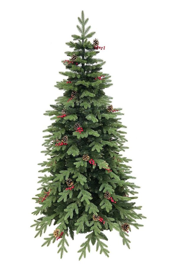 Ель искусственная Кейлин с шишками и ягодами от 150 до 300 см 36150-36300